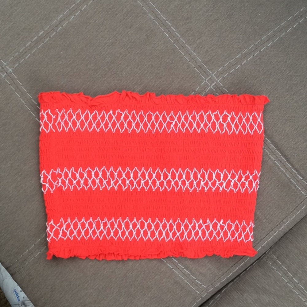 Garage Red and white tube top